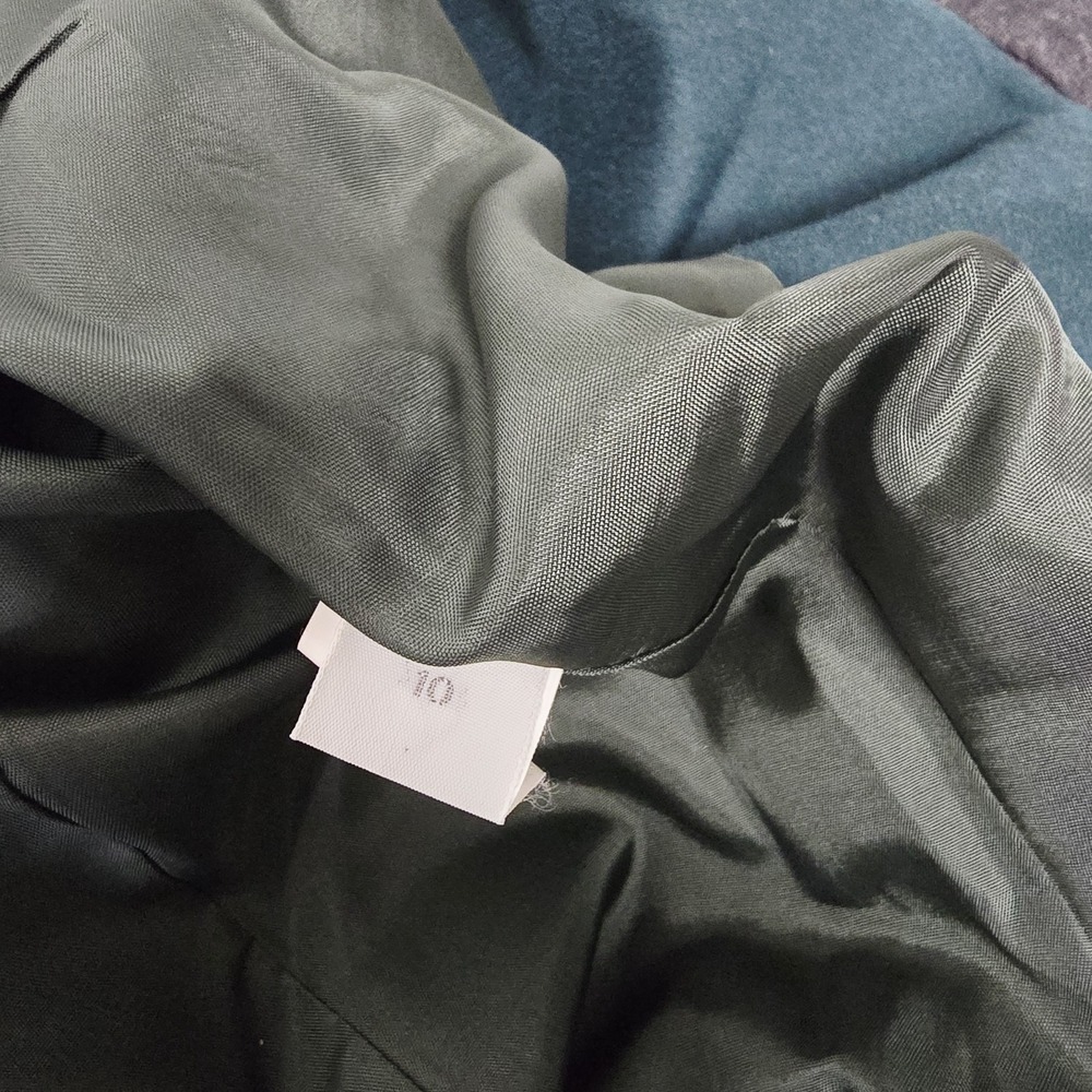 Burberrys England Blazer Jacket Size 10 Wool Cashmere Double Breasted Green Prep - Picture 8 of 16